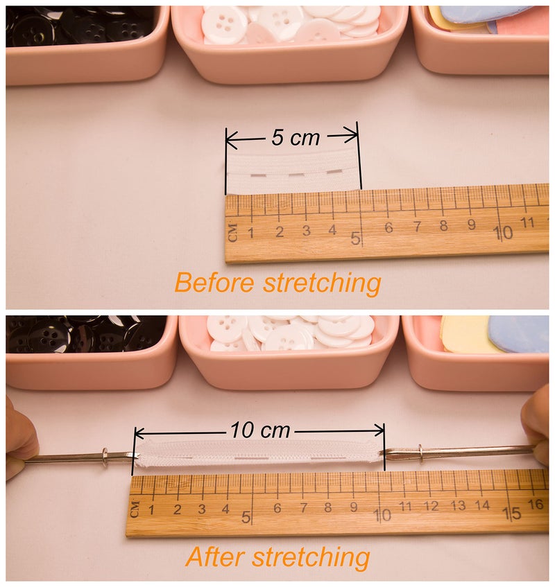 HELIDA Flat Sewing Band Spool with Buttonholes Elastic Stretchable, Ideal for DIY Waistbands and Necklines (White, 3/4 inch X 12Y) - Image 4